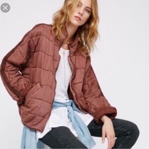 Free People Dolman Quilted Jacket in Terra Cotta (rare) size M